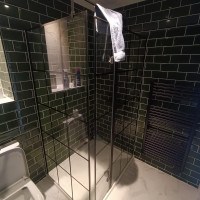Black glass shower
